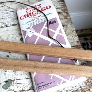 Vintage Greater Chicago Illinois Map, Large Wall Hanging Magnetic Poster Frame